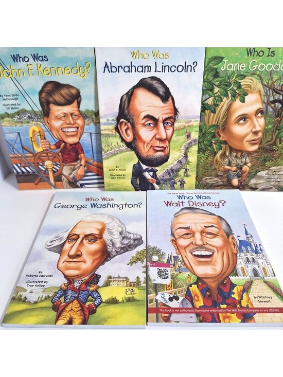 Grosset & Dunlap Other - Who Was Series Book Lot Kennedy Lincoln Jane Goodall George Washington Disney